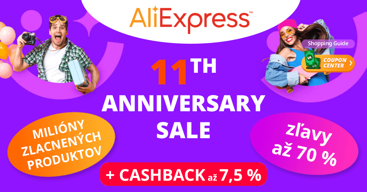 AliExpress slaví 11. narodeniny, nakúpte so zľavou až 70 %