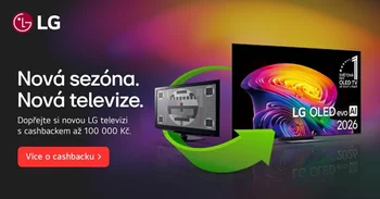 Dopřejte si novou LG televizi s cashbackem až 100 000 Kč