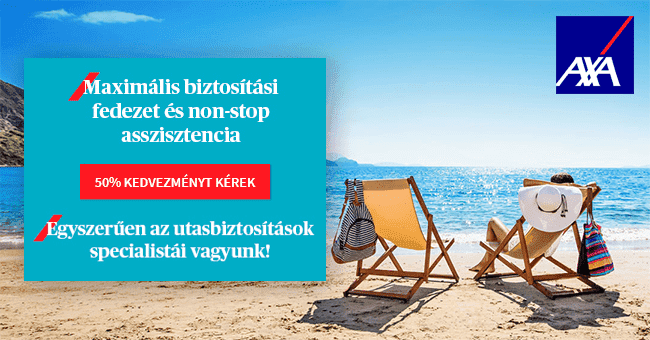 AXA-Assistance.hu – 50% kedvezmény az AXA ASSISTANCE utazási biztosítására