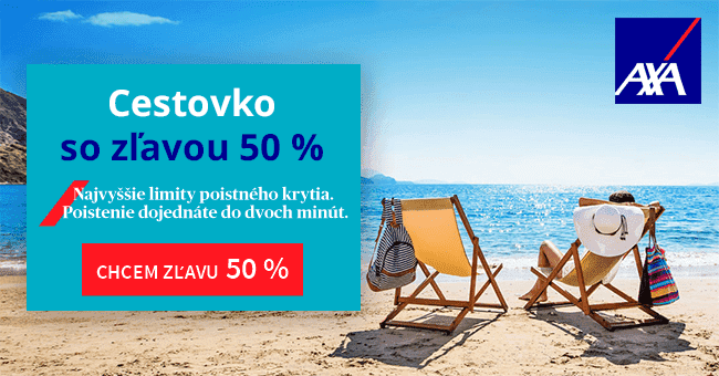 AXA-Assistance.sk – 50 % zľava na cestovné poistenie s AXA ASSISTANCE
