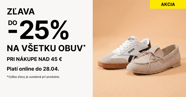 Zľava až do -25% na všetku obuv pri nákupe nad 45 €