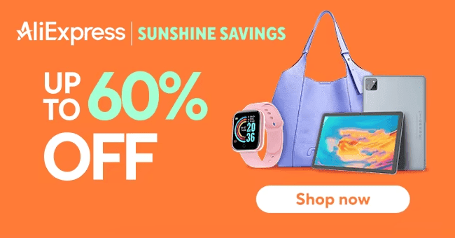 AliExpress.com – Sunshine Savings: zľavy až do 60 %