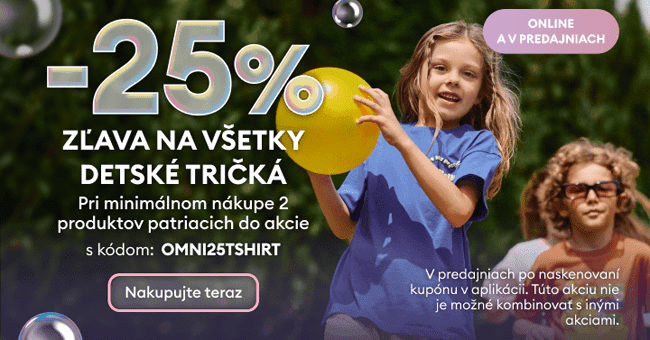Sinsay.com – 25 % zľavový kód na všetky detské tričká pri nákupe min. 2 kusov