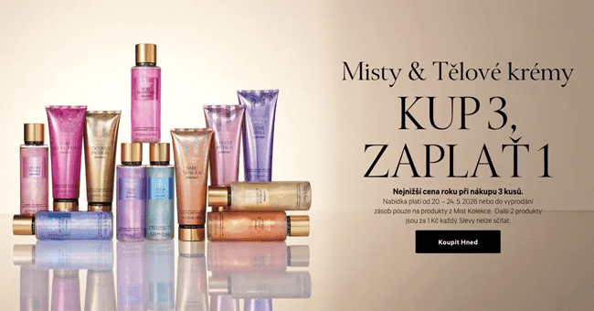 VictoriasSecret.cz – Parfémové mlhy a tělové krémy – 3 za cenu 1