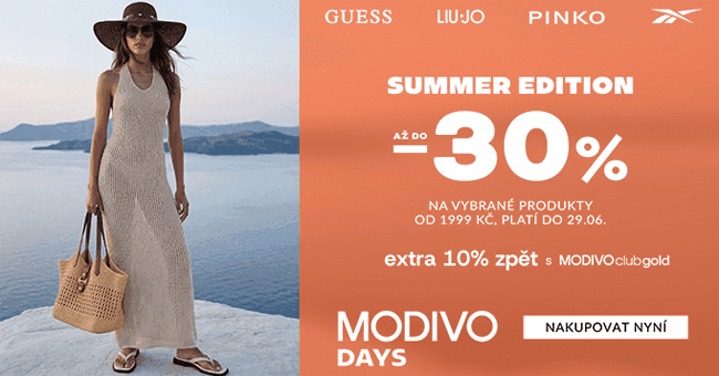 Modivo.cz – Až 30% slevový kód na vybrané produkty při nákupu nad 1999 Kč