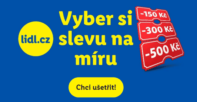 Lidl.cz – Vyber si slevu na míru: ušetři 150 Kč, 300 Kč nebo 500 Kč!