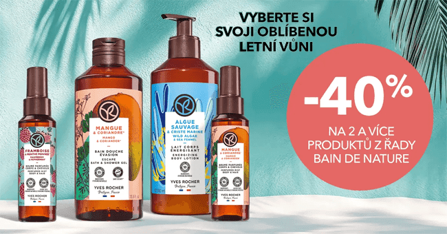 Yves-Rocher.cz – -40 % na nákup 2 a více produktů z řady péče o tělo BAIN DE NATURE
