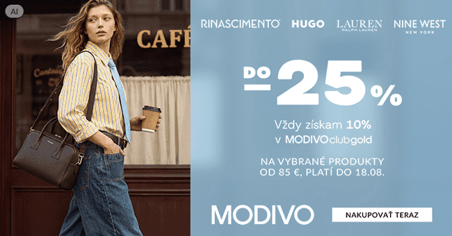Modivo.sk – Až 25 % zľavový kód na vybrané produkty pri nákupe nad 85 €
