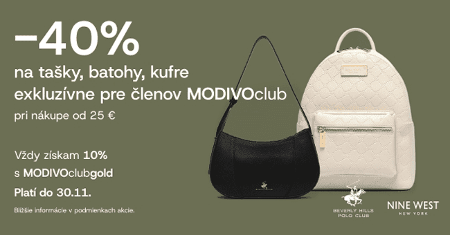CCC.eu – Iba v MODIVOclub: 40 % zľava na tašky, kabelky, batohy a kufre pri nákupe od 25 €