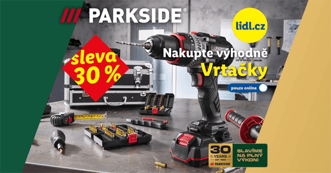 Lidl.cz – Jen dnes: 30% slevový kód na vrtačky a příslušenství