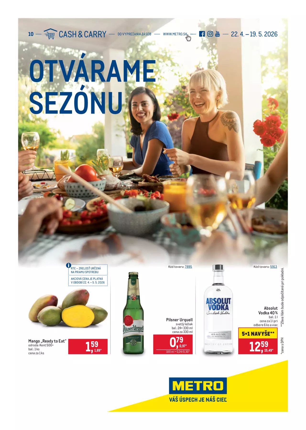 Metro leták – Otvárame sezónu – od stredy 22. 4. 2026 – strana 1